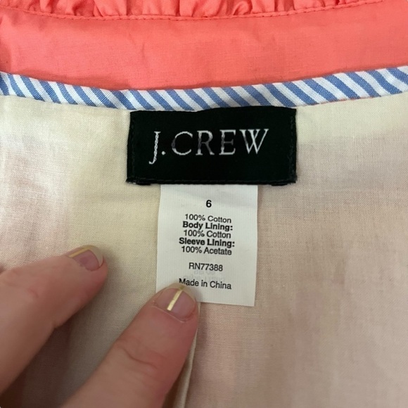 J. Crew Frenchie Slicker Papaya Lightweight Jacket Sz 6 - Picture 7 of 9